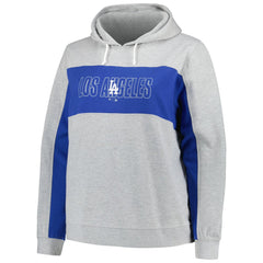 Los Angeles Dodgers Profile Women's Plus Size Pullover Jersey Hoodie - Heather Gray