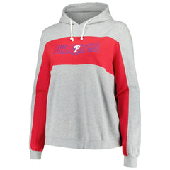 Philadelphia Phillies Profile Women's Plus Size Pullover Jersey Hoodie - Heather Gray