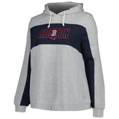 Boston Red Sox Profile Women's Plus Size Pullover Jersey Hoodie - Heather Gray