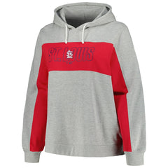 St. Louis Cardinals Profile Women's Plus Size Pullover Jersey Hoodie - Heather Gray