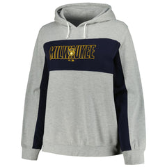 Milwaukee Brewers Profile Women's Plus Size Pullover Jersey Hoodie - Heather Gray