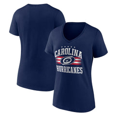 Carolina Hurricanes Women's Americana Team V-Neck T-Shirt Navy