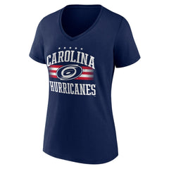 Carolina Hurricanes Women's Americana Team V-Neck T-Shirt Navy