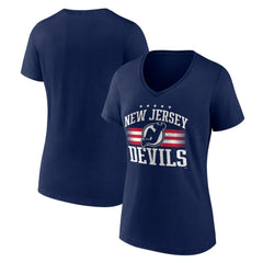 New Jersey Devils Women's Americana Team V-Neck T-Shirt Navy