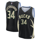 Giannis Antetokounmpo Milwaukee Bucks Fast Break Replica Player Jersey - Statement Edition - Black