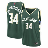 Giannis Antetokounmpo Milwaukee Bucks Youth Fast Break Replica Player Jersey - Icon Edition - Hunter Green