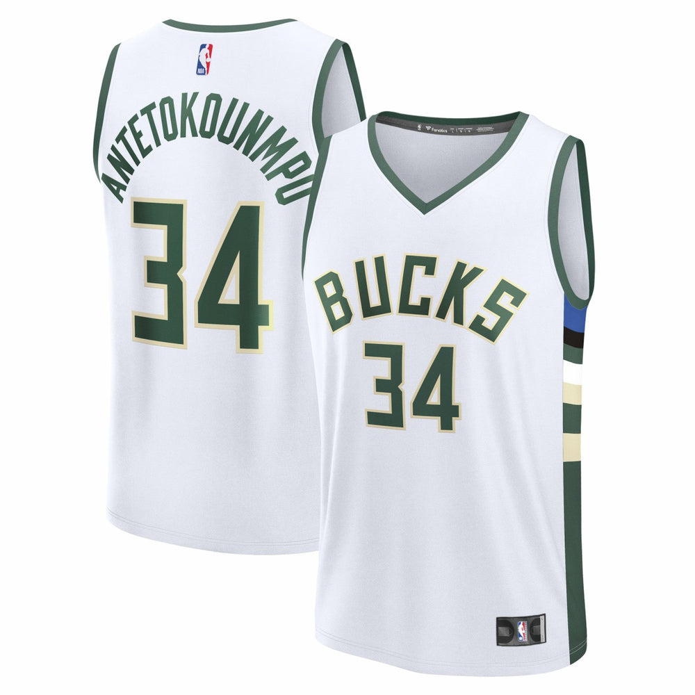 Giannis Antetokounmpo Milwaukee Bucks Youth Fast Break Replica Player Jersey - Association Edition - White