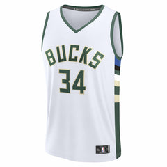 Giannis Antetokounmpo Milwaukee Bucks Youth Fast Break Replica Player Jersey - Association Edition - White