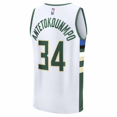 Giannis Antetokounmpo Milwaukee Bucks Youth Fast Break Replica Player Jersey - Association Edition - White