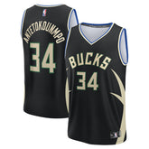 Giannis Antetokounmpo Milwaukee Bucks Youth Fast Break Replica Player Jersey - Statement Edition - Black