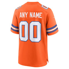 Denver Broncos Mile High Collection 1977 Throwback Custom Game Jersey - Orange