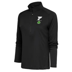 St. Louis Blues Antigua Women's Shamrock Tribute Half-Zip Pullover Top Charcoal
