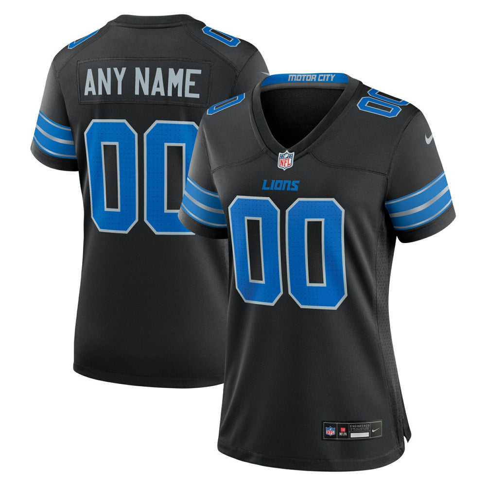 Detroit Lions Women's Alternate Custom Game Jersey - Black