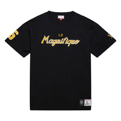 Mario Lemieux Pittsburgh Penguins Mitchell & Ness Premium Nickname Vintage Logo T-Shirt Black