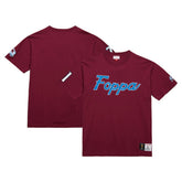 Peter Forsberg Colorado Avalanche Mitchell & Ness Premium Nickname Vintage Logo T-Shirt Burgundy