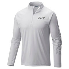 Chicago White Sox Terminal Tackle Omni-Shade Raglan Quarter-Zip Pullover Top White | Columbia