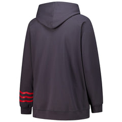 Detroit Red Wings Fanatics Women's Plus Size Lightweight Fleece Raglan Pullover Hoodie Charcoal