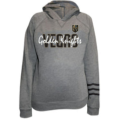 Vegas Golden Knights Fanatics Women's Plus Size Lightweight Fleece Raglan Pullover Hoodie Heather Gray