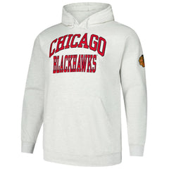 Chicago Blackhawks Fanatics Big & Tall Fleece Pullover Hoodie Heather Gray