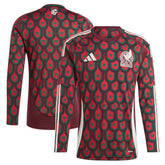 Mexico National Team 2024 Home Replica Long Sleeve Jersey Burgundy - Adidas