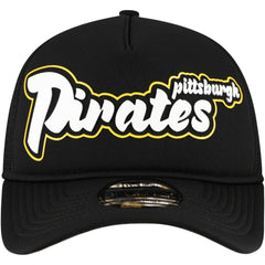 Pittsburgh Pirates Retro Bold A-Frame Trucker 9FORTY Adjustable Hat Black | New Era