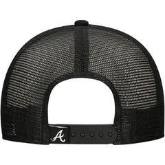 Atlanta Braves Retro Bold A-Frame Trucker 9FORTY Adjustable Hat Black | New Era