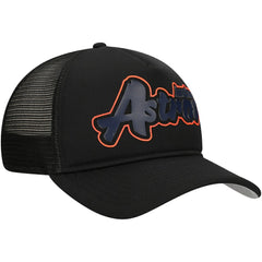 Houston Astros Retro Bold A-Frame Trucker 9FORTY Adjustable Hat Black | New Era