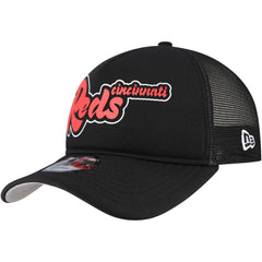 Cincinnati Reds Retro Bold A-Frame Trucker 9FORTY Adjustable Hat Black | New Era