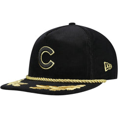 Chicago Cubs Corduroy Filigree Golfer Adjustable Hat Black | New Era