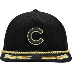 Chicago Cubs Corduroy Filigree Golfer Adjustable Hat Black | New Era