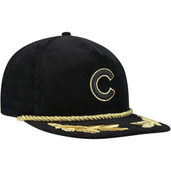 Chicago Cubs Corduroy Filigree Golfer Adjustable Hat Black | New Era