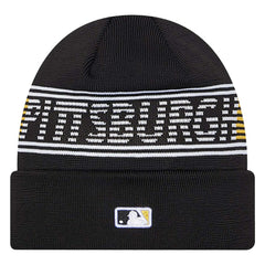 Pittsburgh Pirates Authentic Collection Cuffed Knit Hat Black | New Era