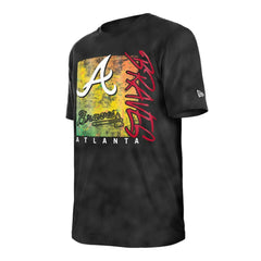 Atlanta Braves Women's Sport Classics Enzyme Wash Oversized T-Shirt Black | New Era