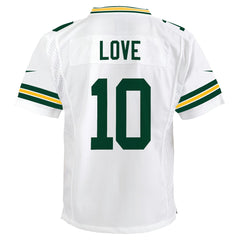 Jordan Love Green Bay Packers Youth Game Jersey - White