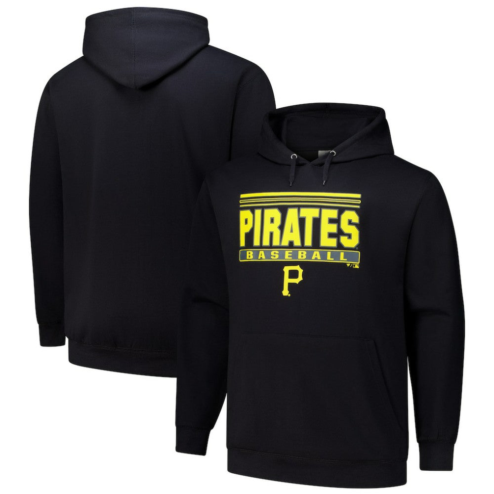 Pittsburgh Pirates Stack Fleece Pullover Hoodie Black