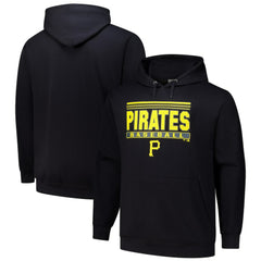 Pittsburgh Pirates Stack Fleece Pullover Hoodie Black