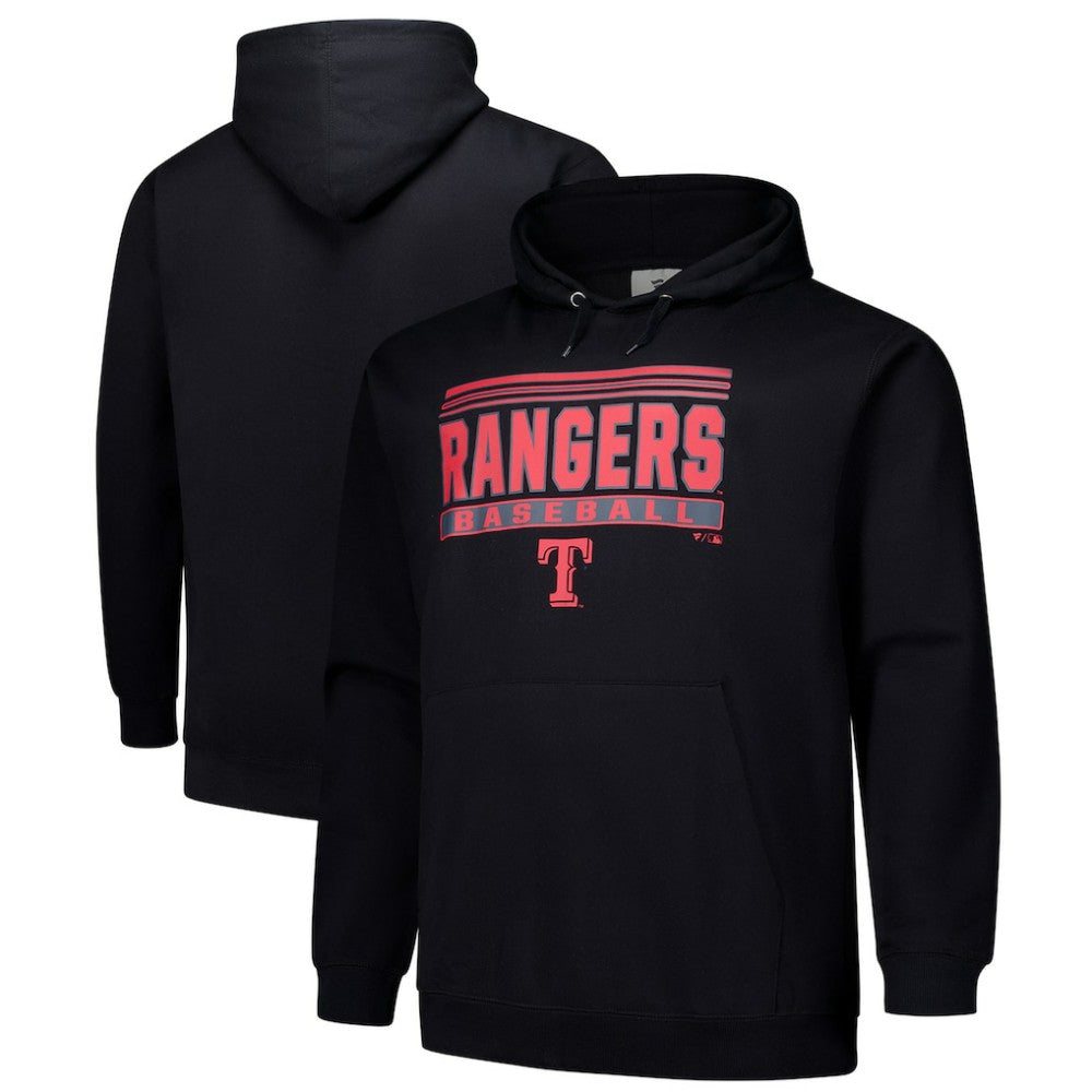 Texas Rangers Stack Fleece Pullover Hoodie Black