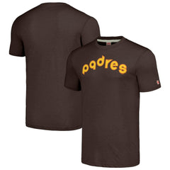San Diego Padres Homage Cooperstown Collection Hand-Drawn Logo Tri-Blend T-Shirt Brown