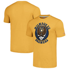 Milwaukee Brewers Homage Grateful Dead Tri-Blend T-Shirt Gold