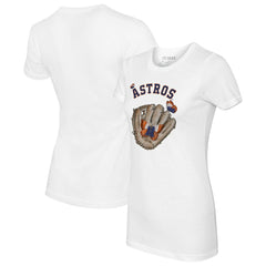 Houston Astros Tiny Turnip Women's Butterfly Glove T-Shirt White