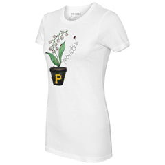 Pittsburgh Pirates Tiny Turnip Women's Lilies and Ladybugs T-Shirt White
