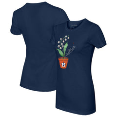 Houston Astros Tiny Turnip Women's Lilies and Ladybugs T-Shirt Navy