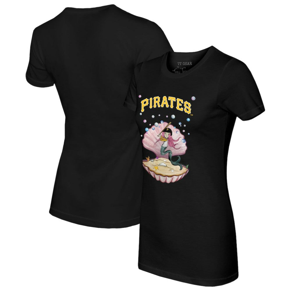 Pittsburgh Pirates Tiny Turnip Women's Mermaid T-Shirt Black