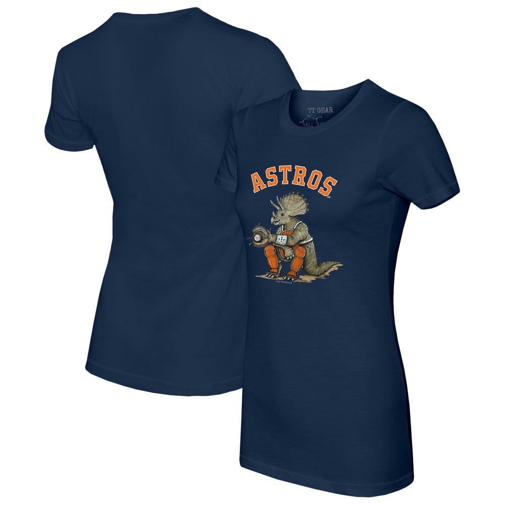 Houston Astros Tiny Turnip Women's Triceratops T-Shirt Navy