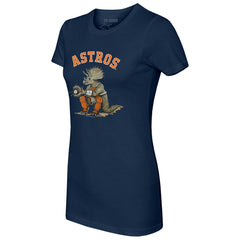 Houston Astros Tiny Turnip Women's Triceratops T-Shirt Navy