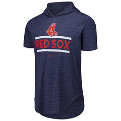 Boston Red Sox Majestic Threads Tri-Blend Hoodie T-Shirt Navy