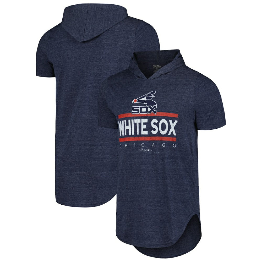 Chicago White Sox Majestic Threads Tri-Blend Hoodie T-Shirt Navy