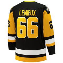 Mario Lemieux Pittsburgh Penguins Mitchell & Ness Big & Tall 1991/92 Blue Line 2.0 Jersey Black