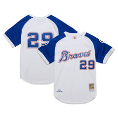 John Smoltz Atlanta Braves 2004 Cooperstown Collection Authentic Throwback Jersey White | Mitchell & Ness
