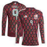 Raul Jimenez Mexico National Team 2024 Home Replica Player Long Sleeve Jersey Burgundy - Adidas